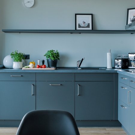 Voll ausgestattete Küche in den Appartements von Bett & Bude auf Sylt
